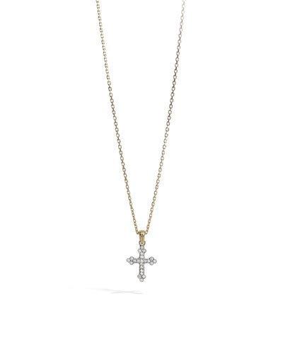 Classic Chain Small 18k Diamond Cross Pendant