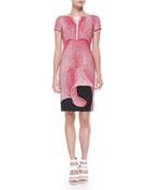 Thilo Westermann Short-sleeve Petal-print Dress, Orchid