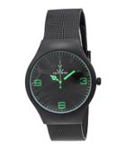 Black Mesh Bracelet Watch, Green