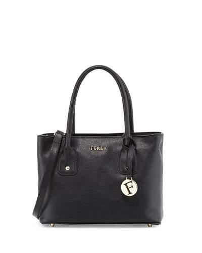 Josi Small Leather Tote Bag, Onyx