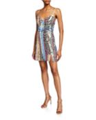 Multicolor Sequin Stripe V-neck Sleeveless
