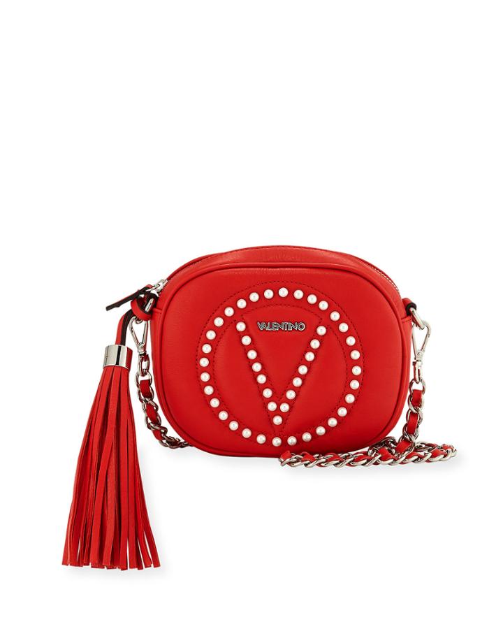 Nina Round Sauvage Leather Tassel Crossbody Bag