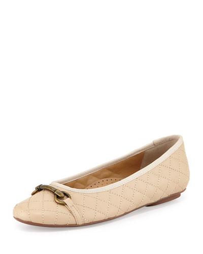 Suzy Quilted Nappa Flat, Pudding