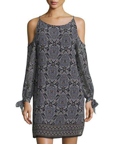 Cold Shoulder Printed Woven