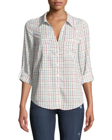 Cartel Checkered Button-front Blouse