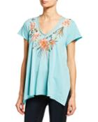 Ceretti Floral-embroidered Arched Top