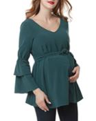 Maternity Stevie Tiered-sleeve Peasant Blouse