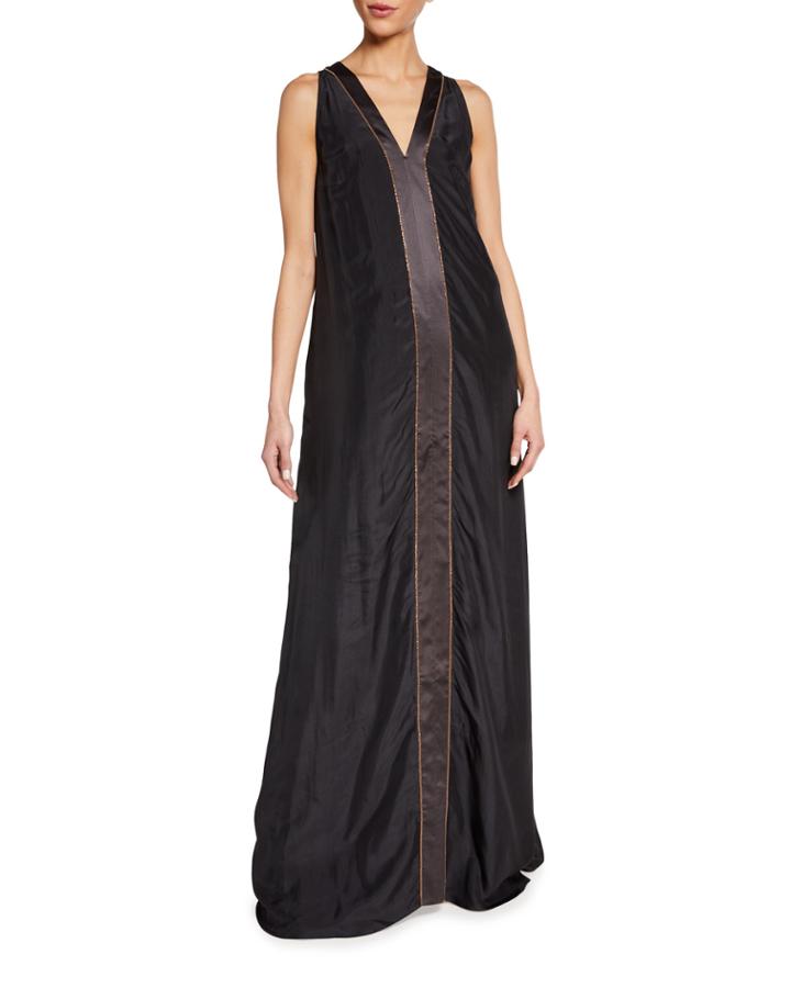 Colorblock Monili-trim Sleeveless