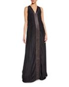 Colorblock Monili-trim Sleeveless