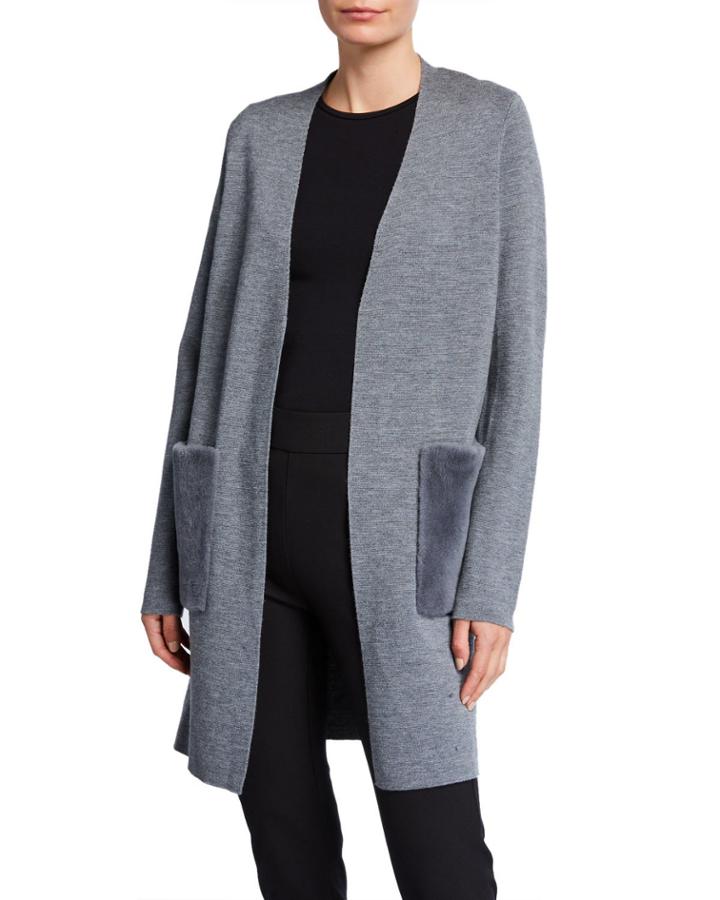 Amora Wool Sweater W/ Fur Pockets