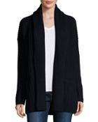 Shawl-collar Open-front Cardigan
