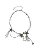 Pav&eacute; Rhinestone Star Chain Choker Necklace