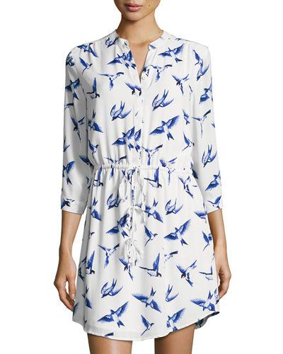 Bird-print Georgette