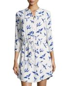 Bird-print Georgette