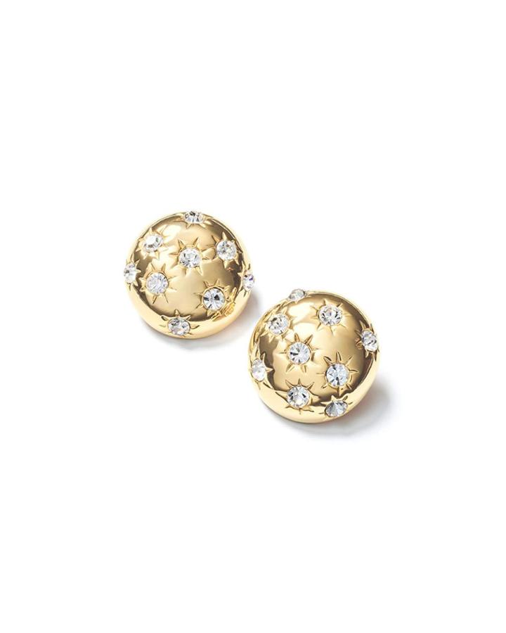 Starburst Deco Button Earrings