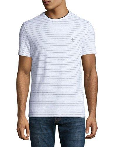 Short-sleeve Striped Tee, White
