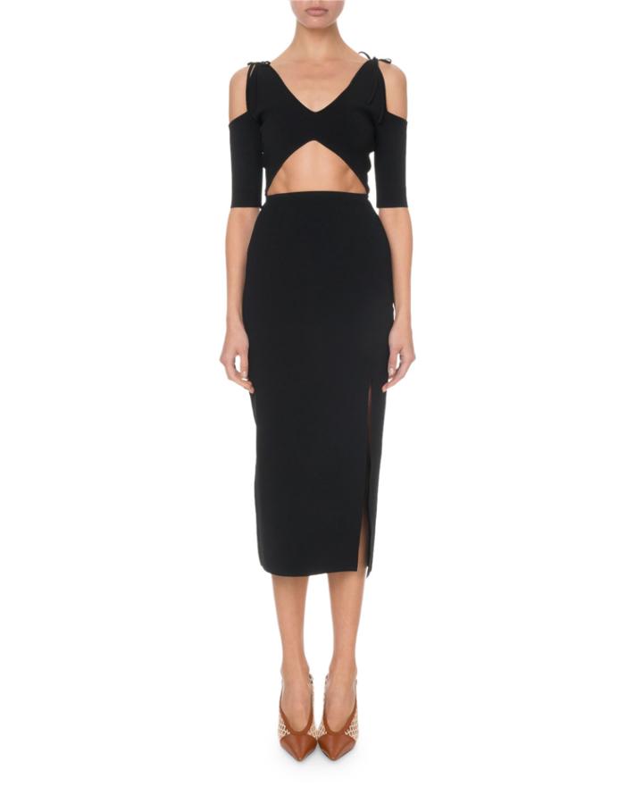Giovanna Cutout Cold-shoulder V-neck Dress