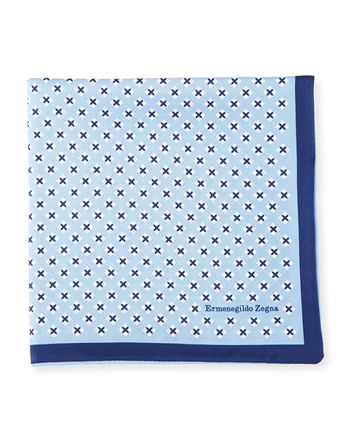 Geometric Cross Silk Pocket