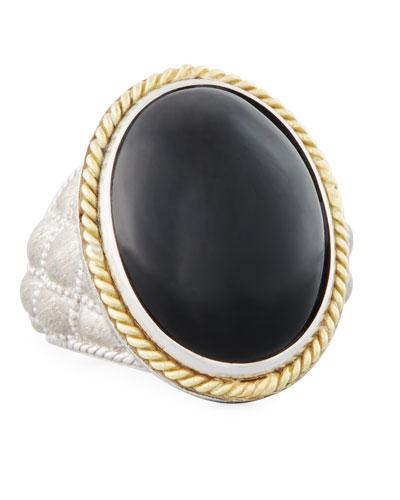 Barcelona Sterling Silver Onyx Ring,