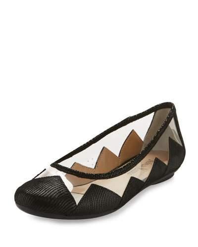 Sapphire Scalloped Illusion Flat, Black