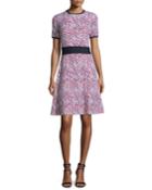 Short-sleeve Polka Dot Knit Dress