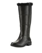 Abbott Mid-calf Boot With Faux-fur Trim, Black