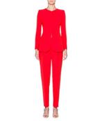 Collarless Silk-cady Jacket,