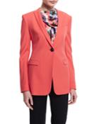 Textured One-button Slim-fit Jacket,