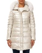 Apres-ski Quilted Puffer Jacket W/ Detachable Fox-fur Hood Trim