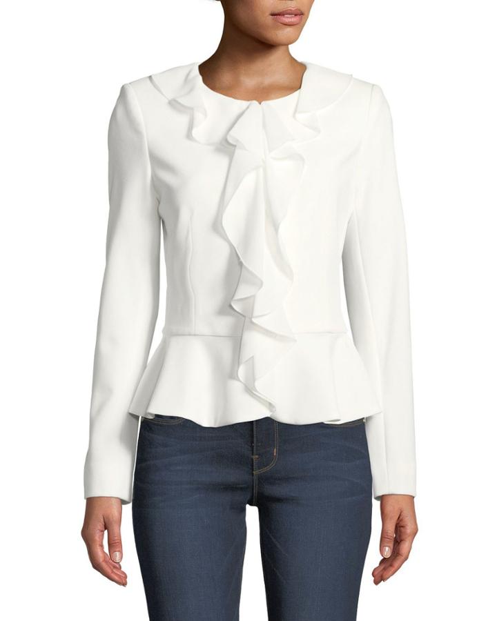 Scuba Ruffle Peplum Blazer