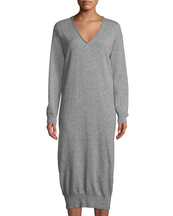 Cashmere V-neck Long