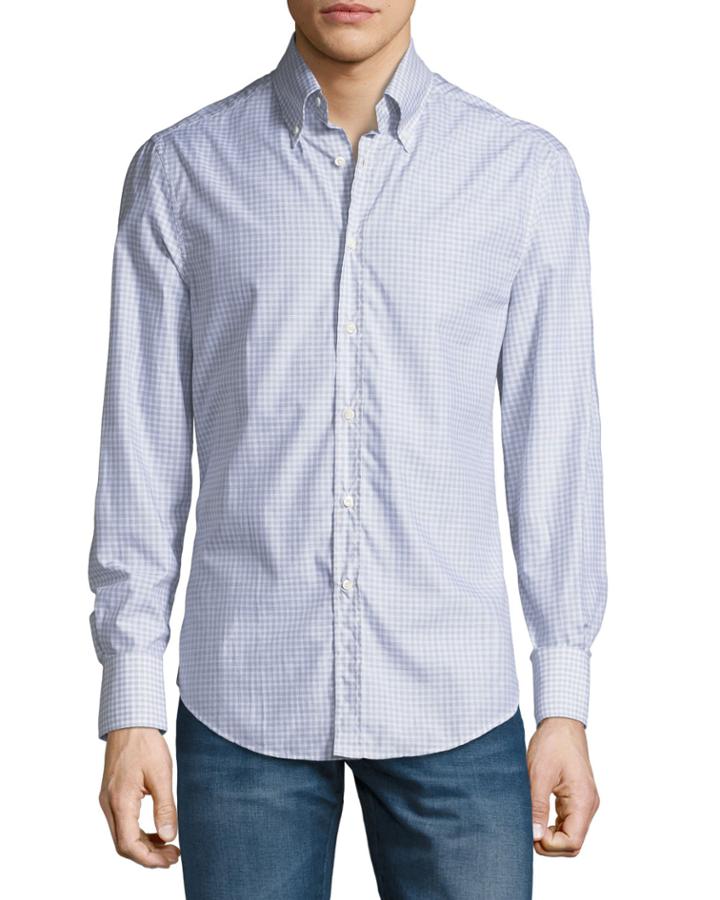 Men's Check Melange Twill Cotton
