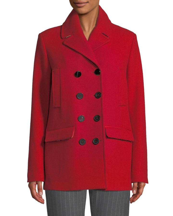 Double-breasted Wool Melton Pea Coat