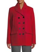 Double-breasted Wool Melton Pea Coat