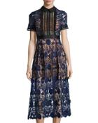 Contrast Lace Midi