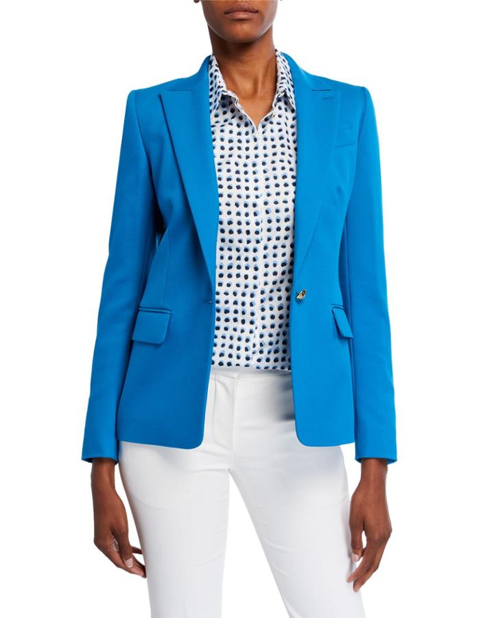 Cotton-blend One-button Twill Jacket