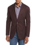 Men's Herringbone Two-button Wool Jacket