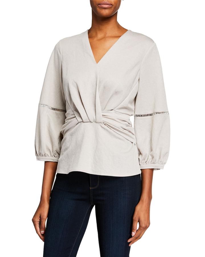 Drapey Ladder-stitch Wrap Top