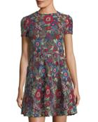 Short-sleeve Embroidered Dress