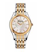 33mm Lirica Two-tone Bracelet Watch W/ Mother-of-pearl Dial, White
