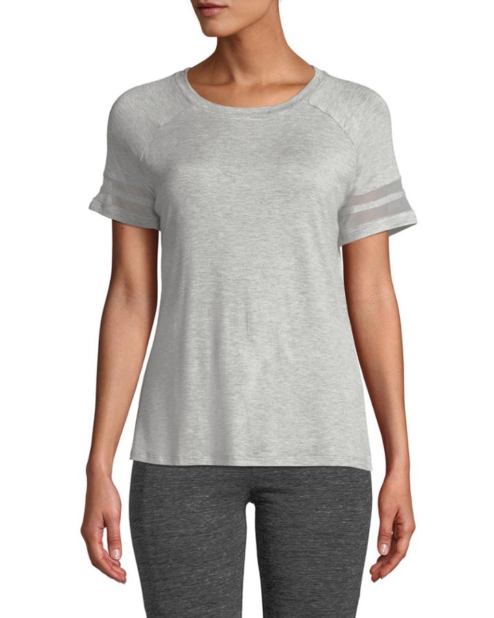 Mesh-sleeve Varsity Tee