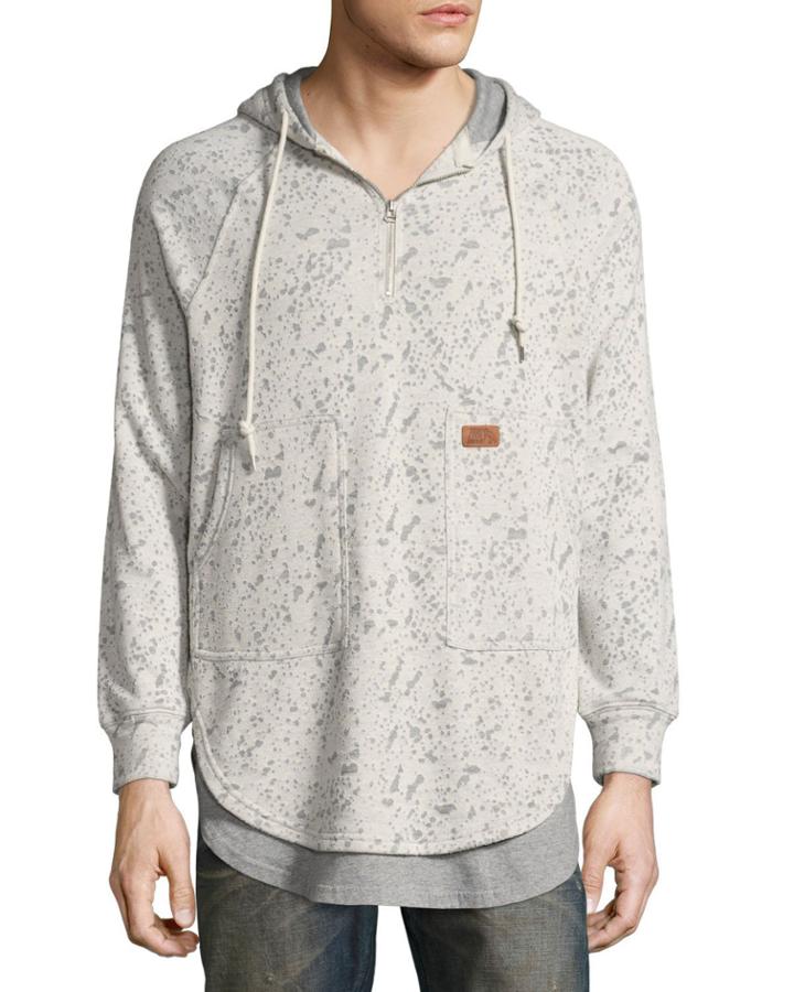 Fissure Double-layer Burnout Hoodie, Gray