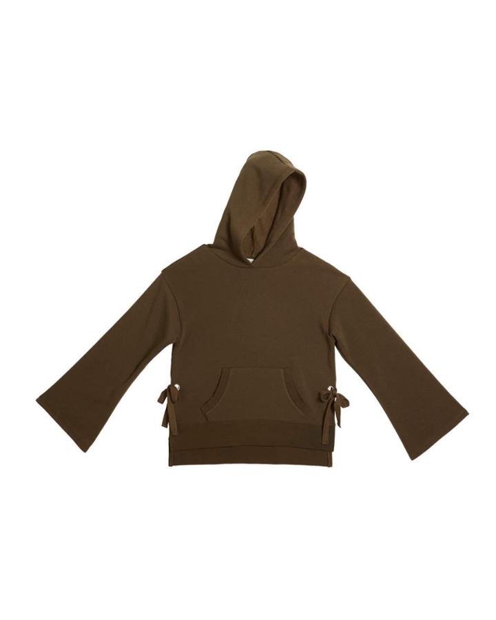 Skylar Relaxed Fleece Hoodie W/ Side Ties,