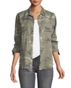 Marcel Snap-front Long-sleeve Camo Shirt Jacket With