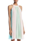 High-neck Colorblocked Dress