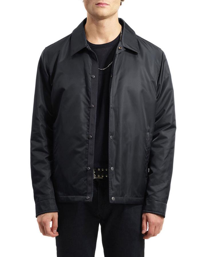 Men's Grant Water-resistant Coaches Jacket, Black