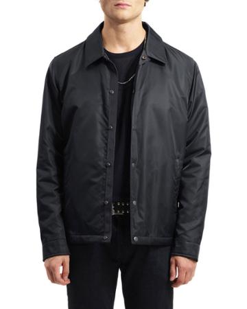 Men's Grant Water-resistant Coaches Jacket, Black