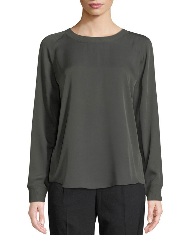 Rib-trimmed Long-sleeve