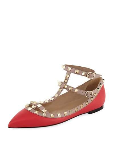 Rockstud Two-tone Ankle Flat