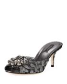 Keria Jeweled Lace High-heel